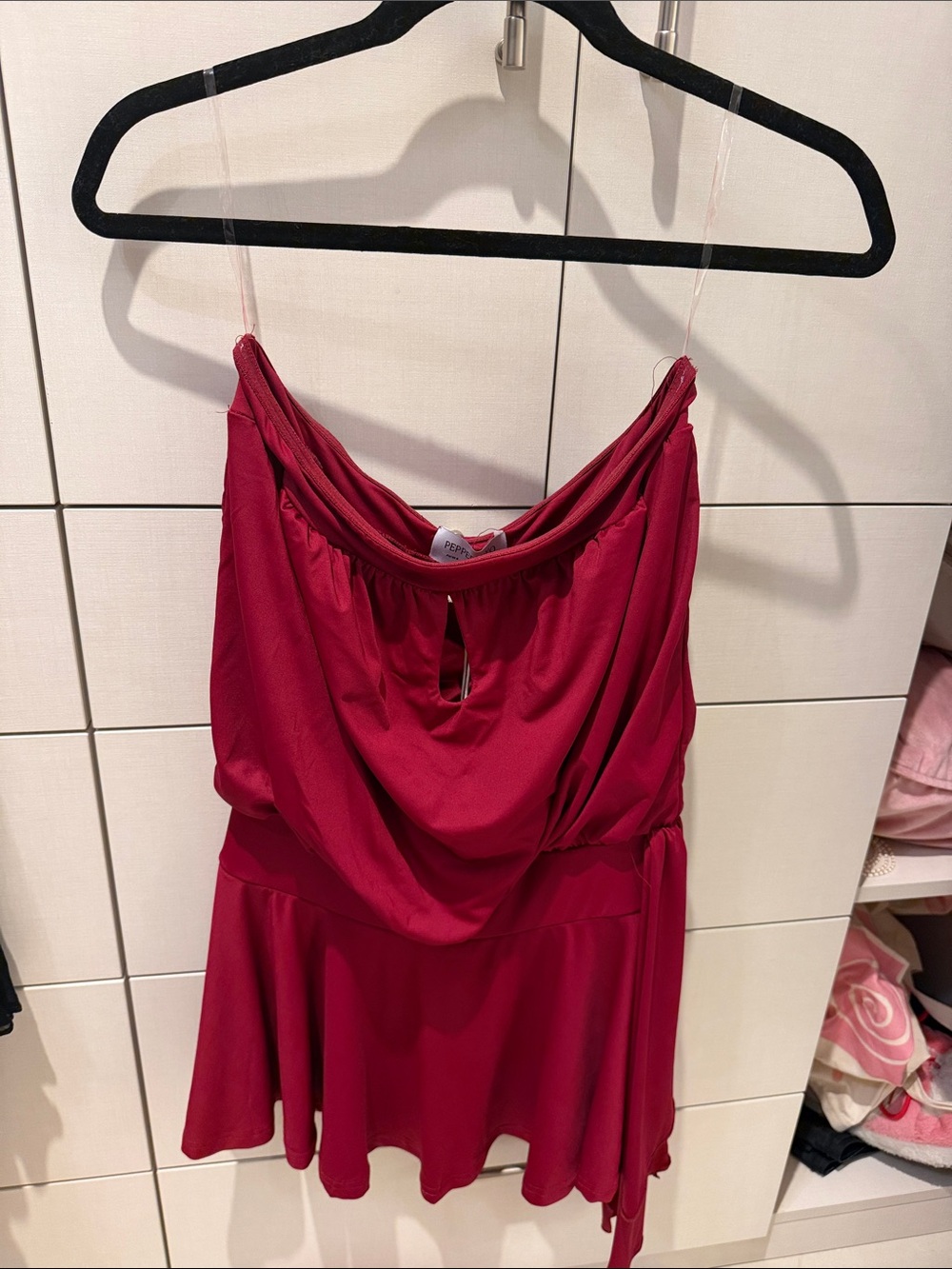 Peppermayo Berry Red Draped Chemise